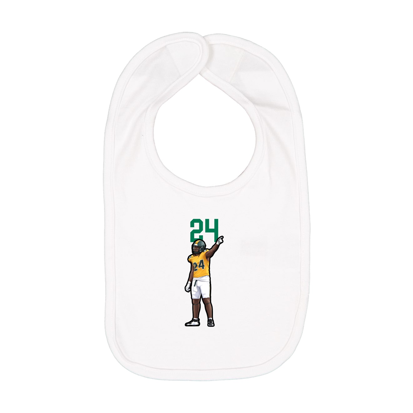 Infant Bib — Number Top in White