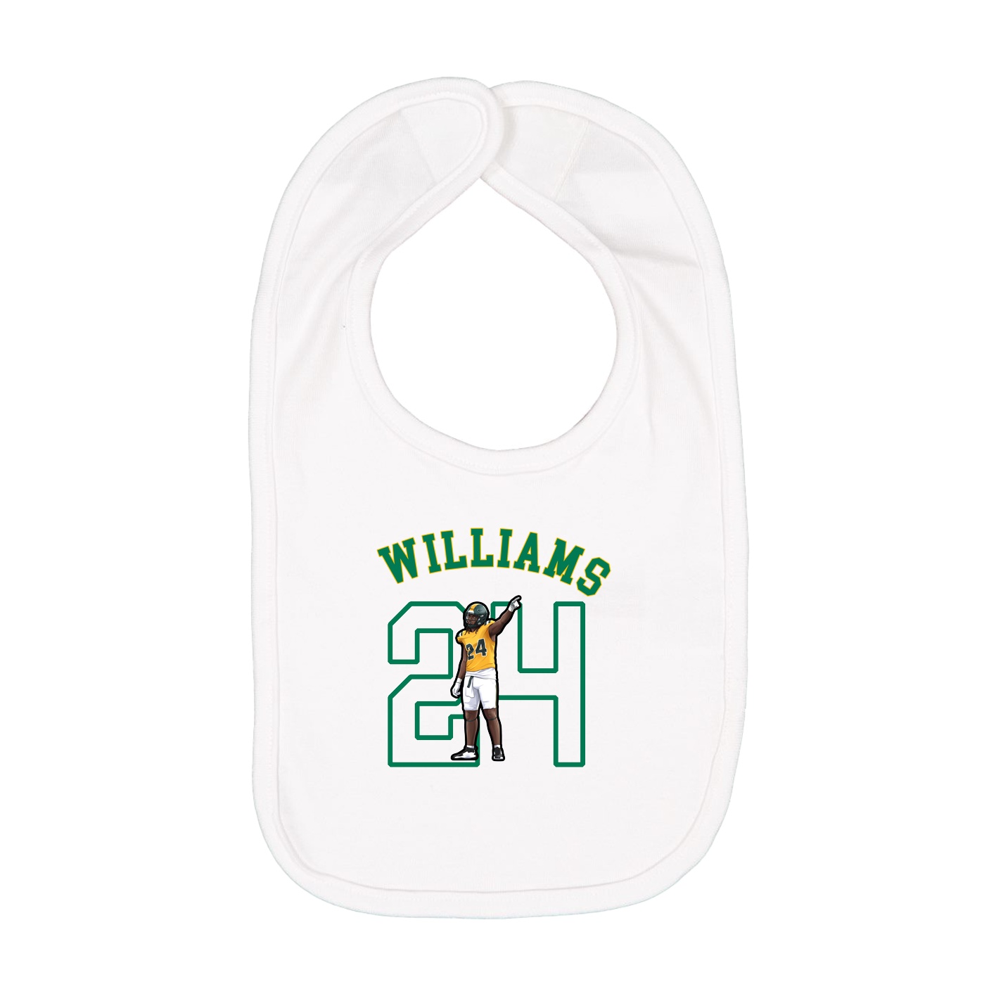 Infant Bib — Shirsey Arch in White
