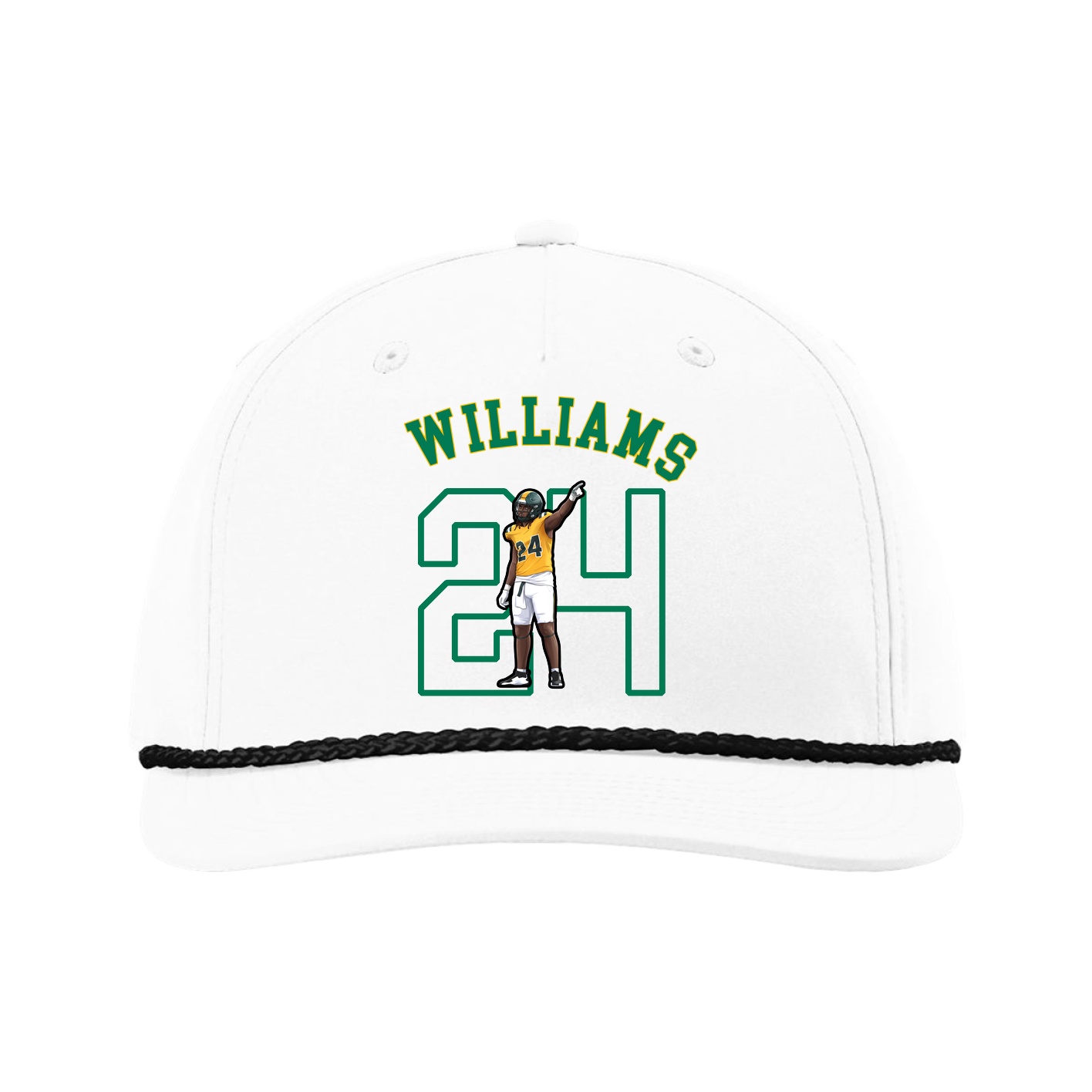 Five-Panel Classic Rope Cap — Shirsey Arch in White