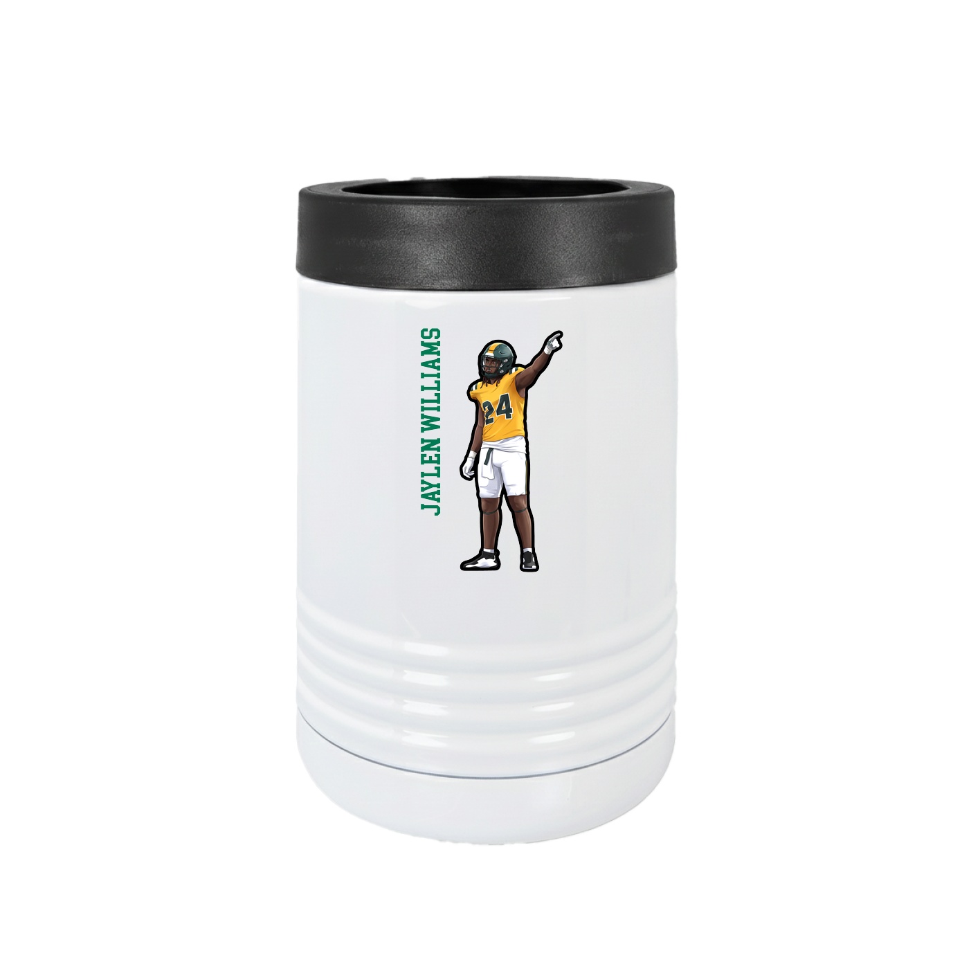Beverage Holder — Name Vertical in White