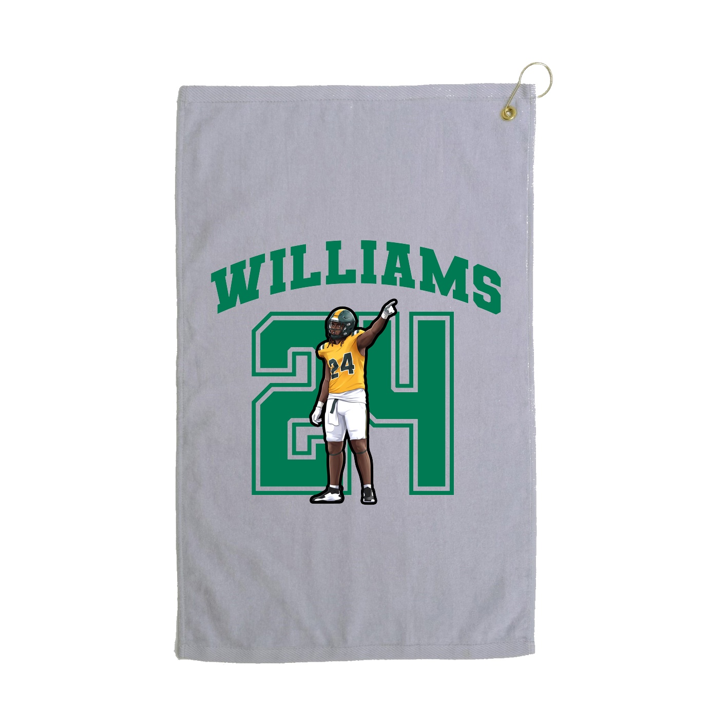 Golf Towel — Number in Grey