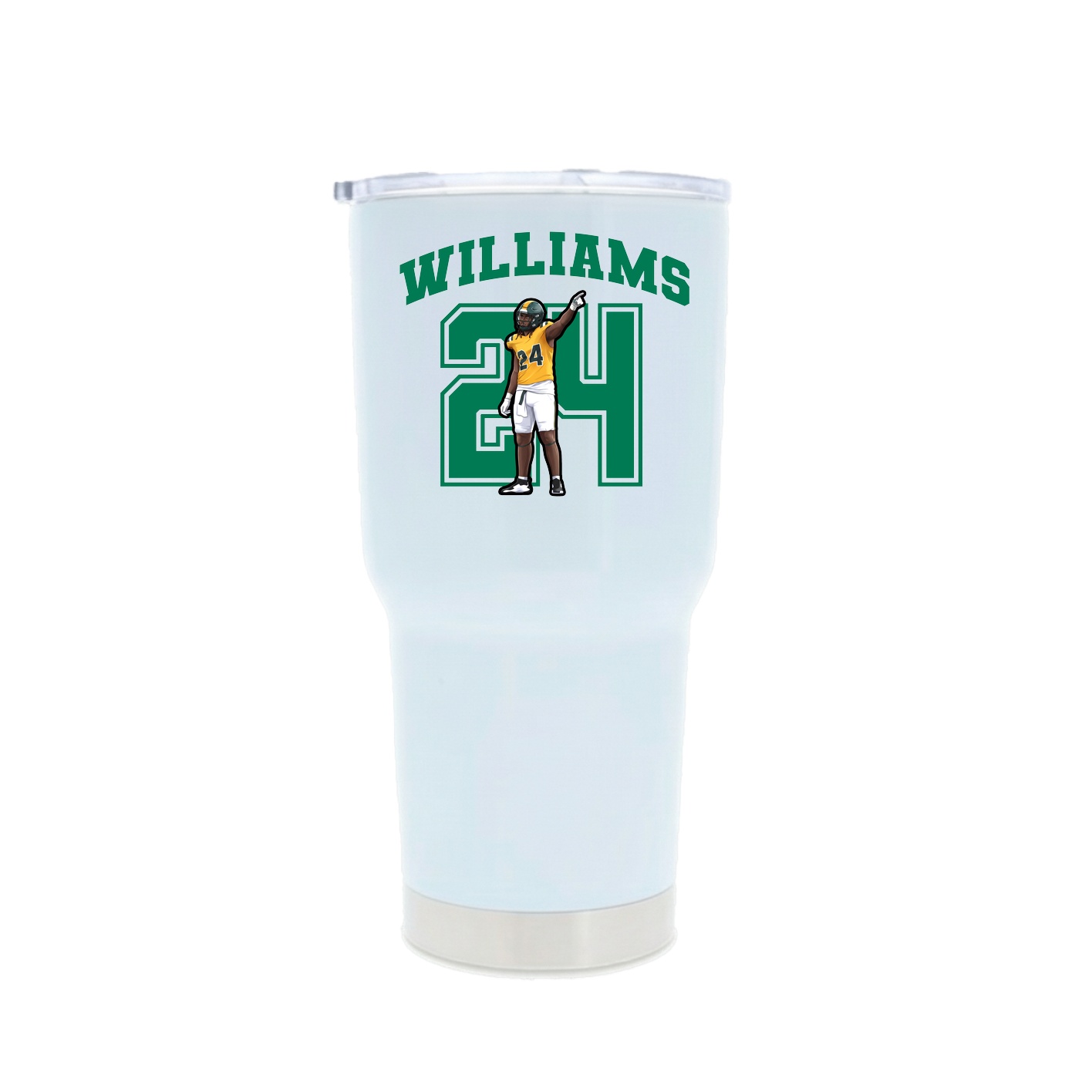 30oz Stainless Steel Tumbler — Number in White