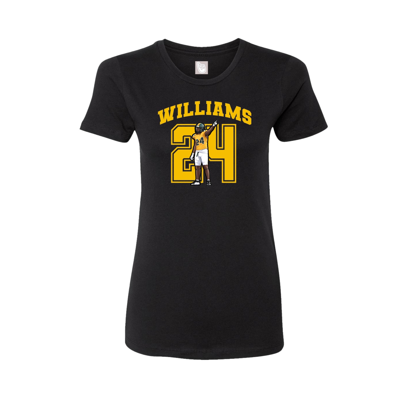 Fitted Women's Tee — Number in Black