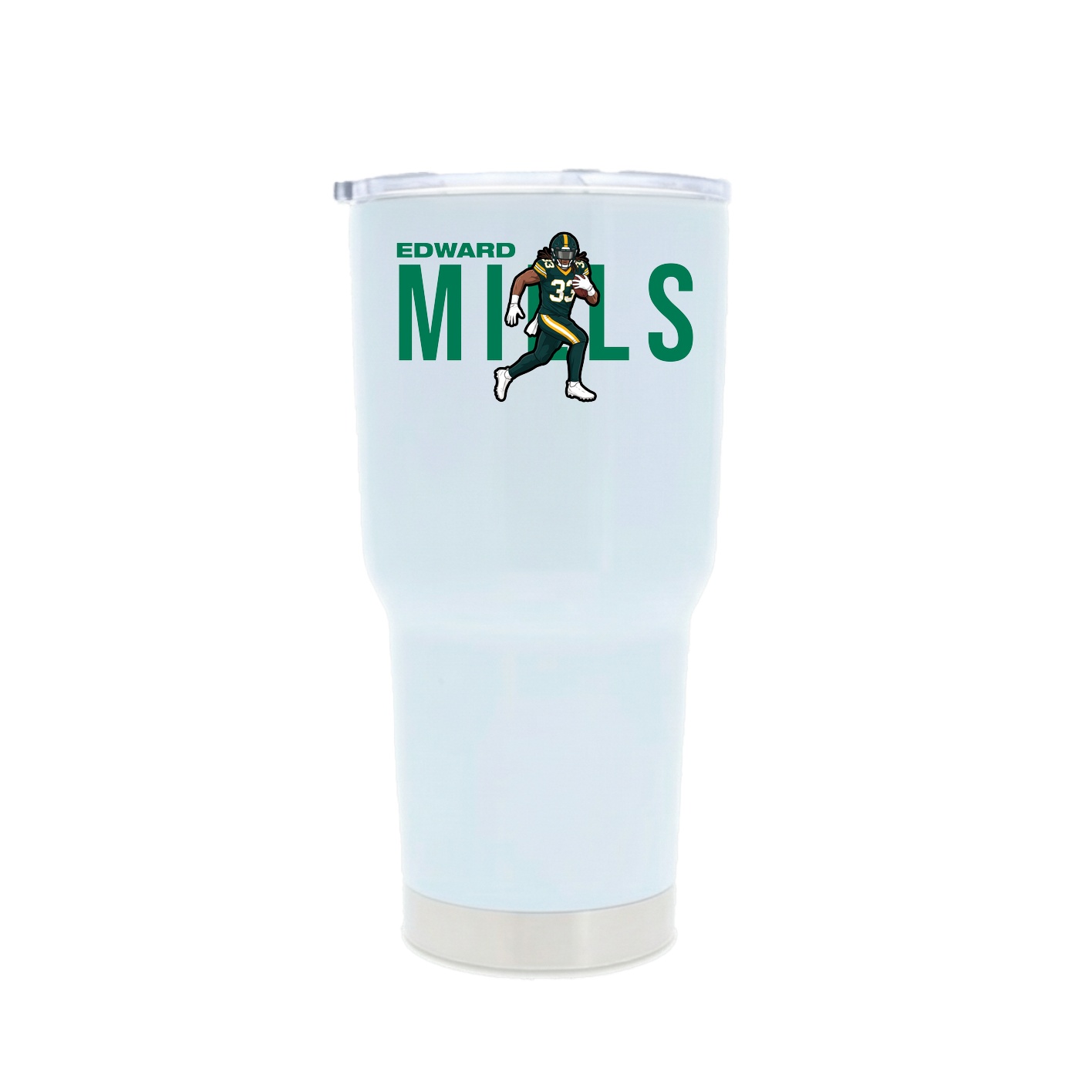 30oz Stainless Steel Tumbler — Player Name in White