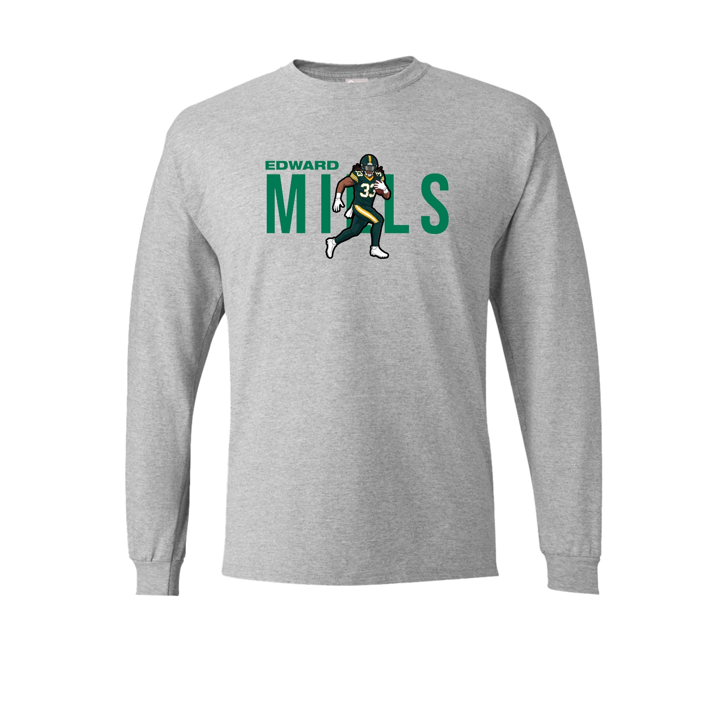Long Sleeve Tee — Player Name in Grey