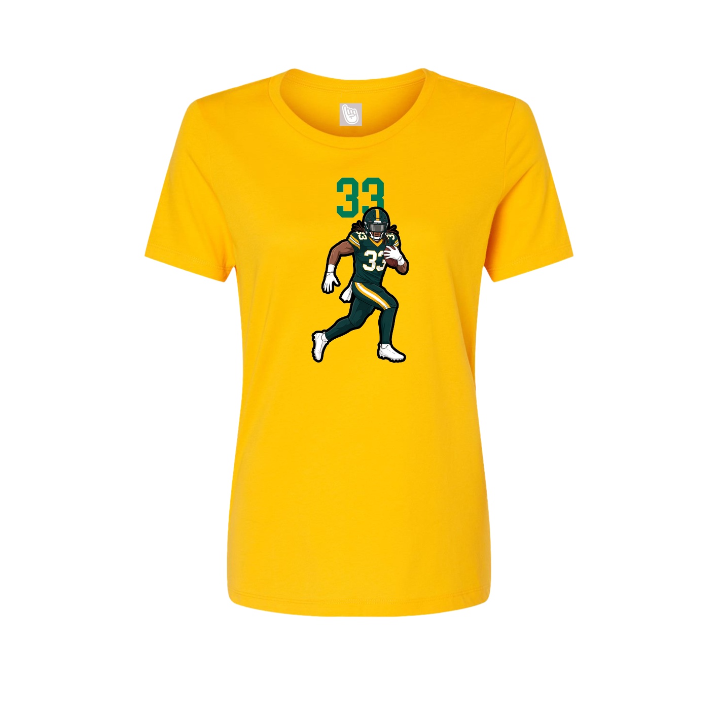 Fitted Women's Tee — Number Top in Gold