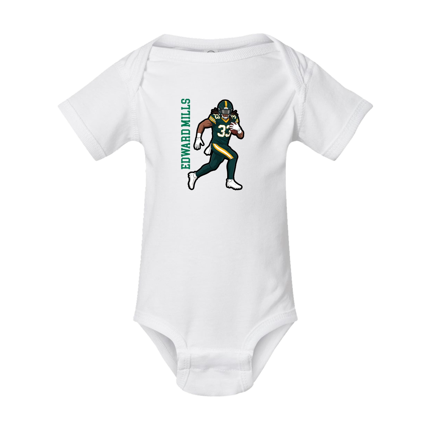 Baby Onesie — Name Vertical in White