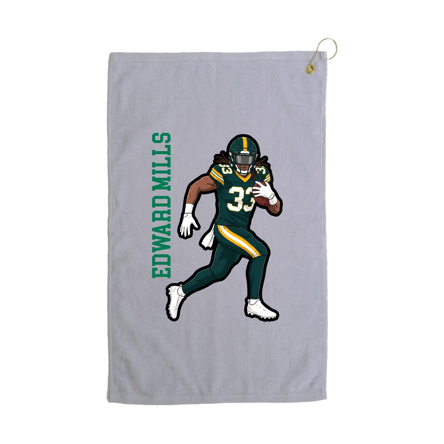 Golf Towel — Name Vertical in Grey