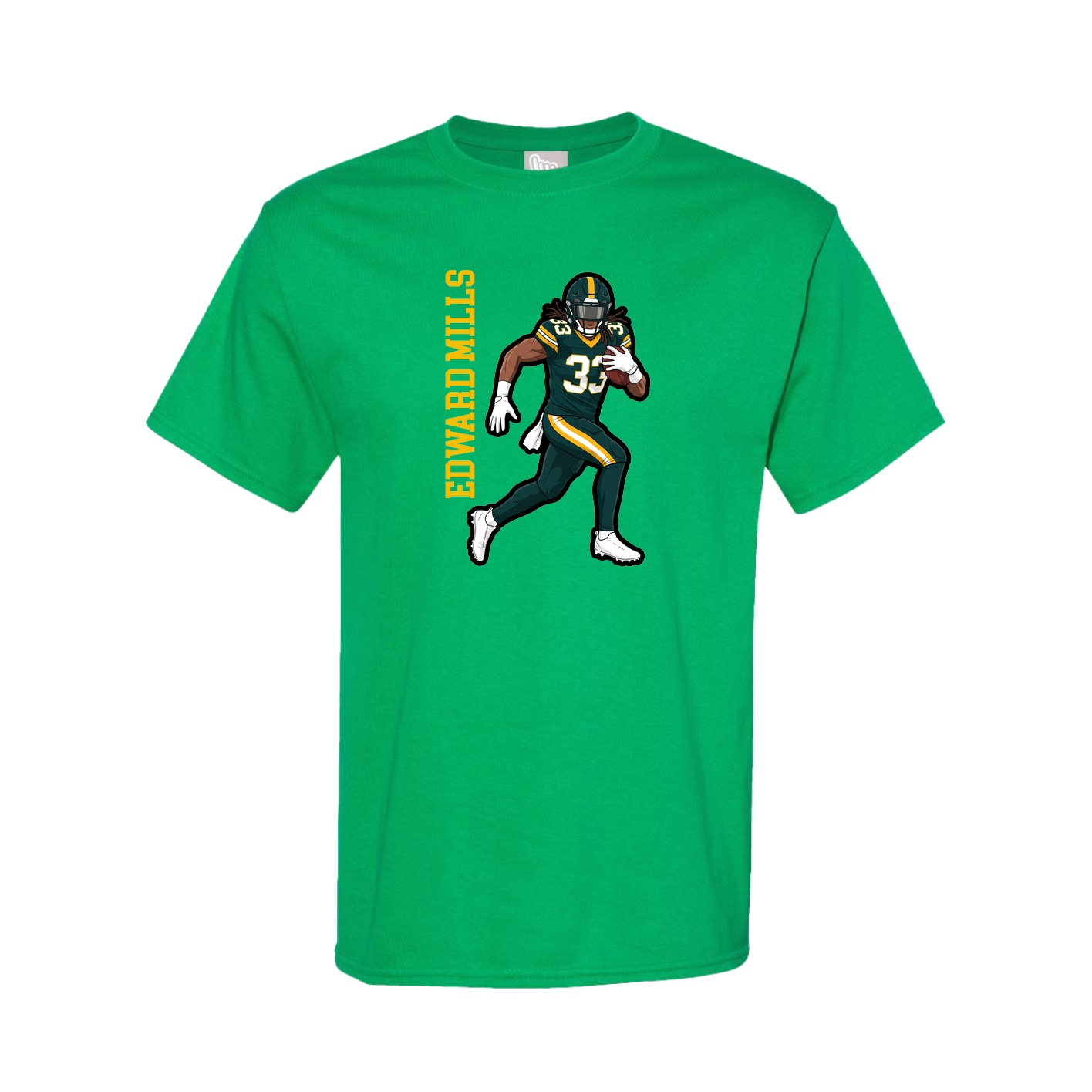 Tee — Name Vertical in Green