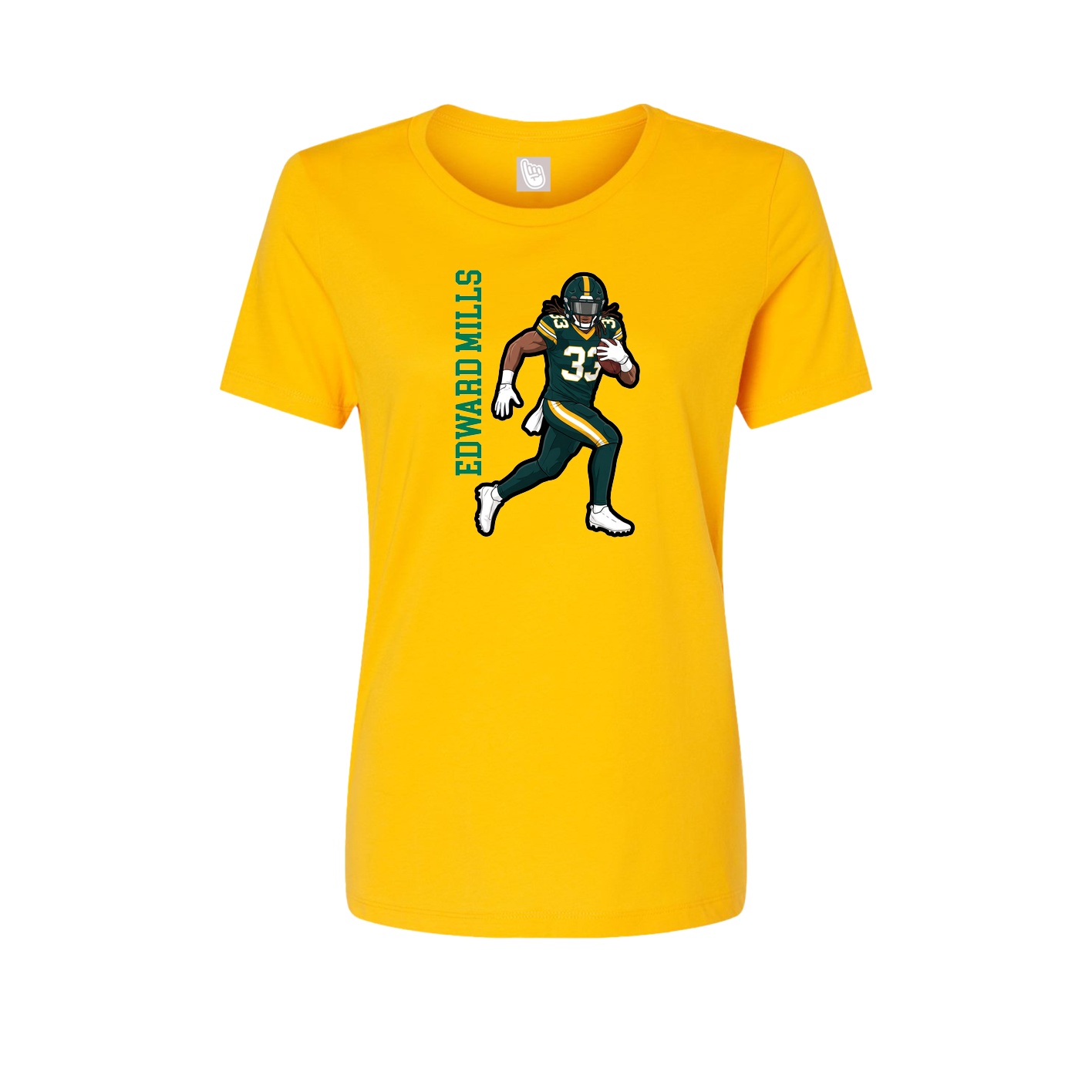 Fitted Women's Tee — Name Vertical in Gold