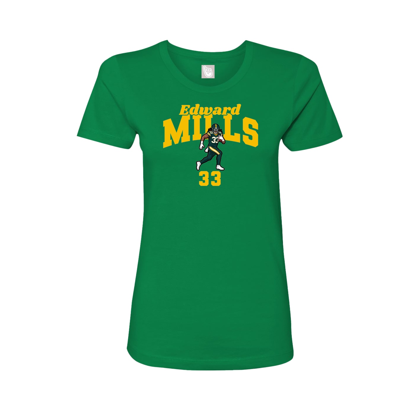 Fitted Women's Tee — Signature Arch in Green