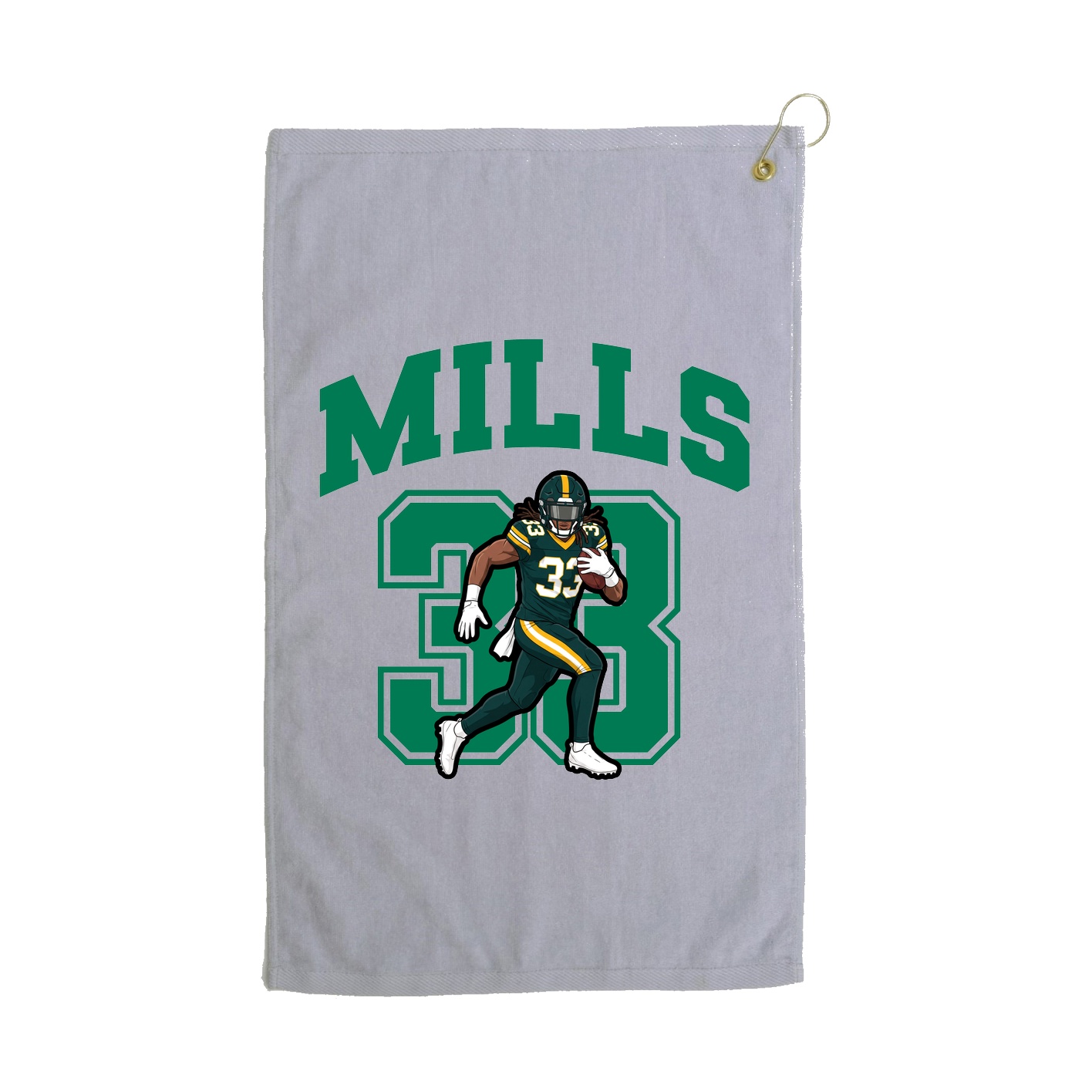 Golf Towel — Number in Grey