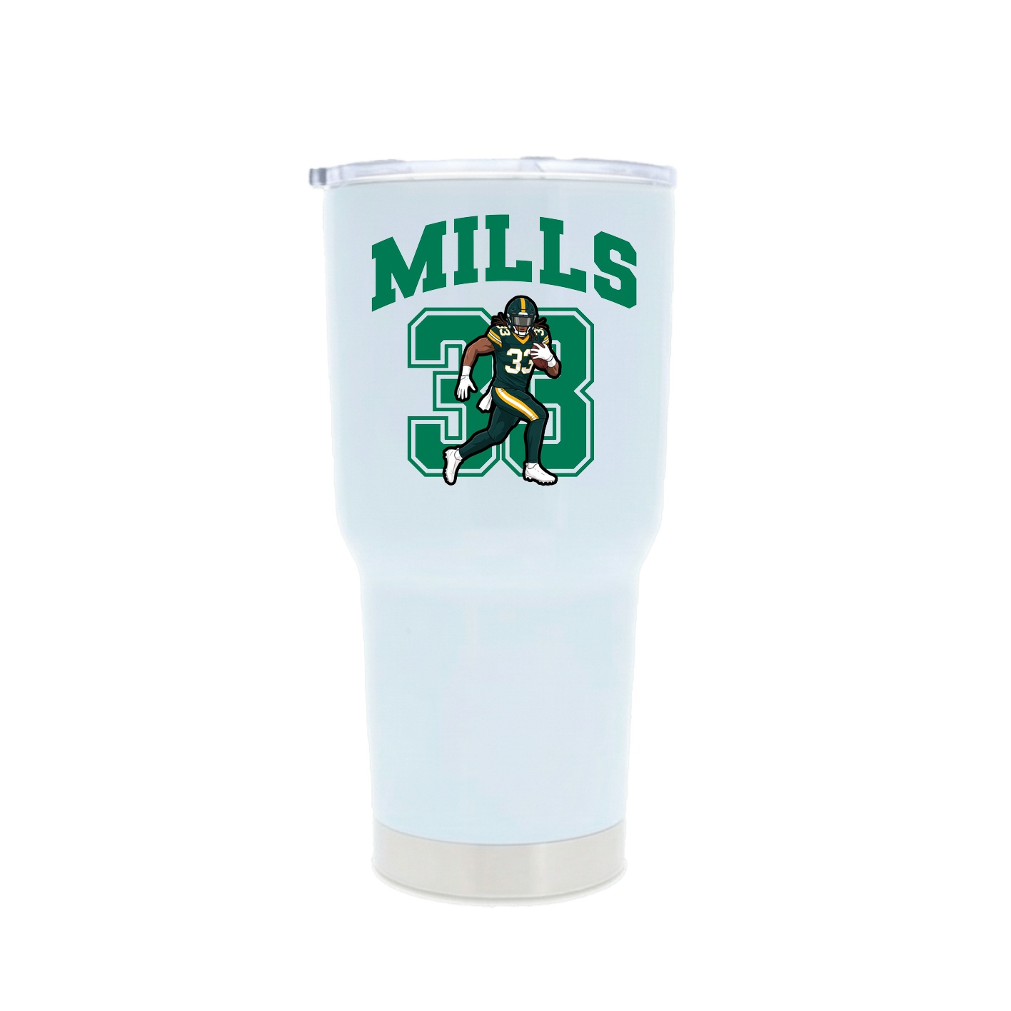 30oz Stainless Steel Tumbler — Number in White