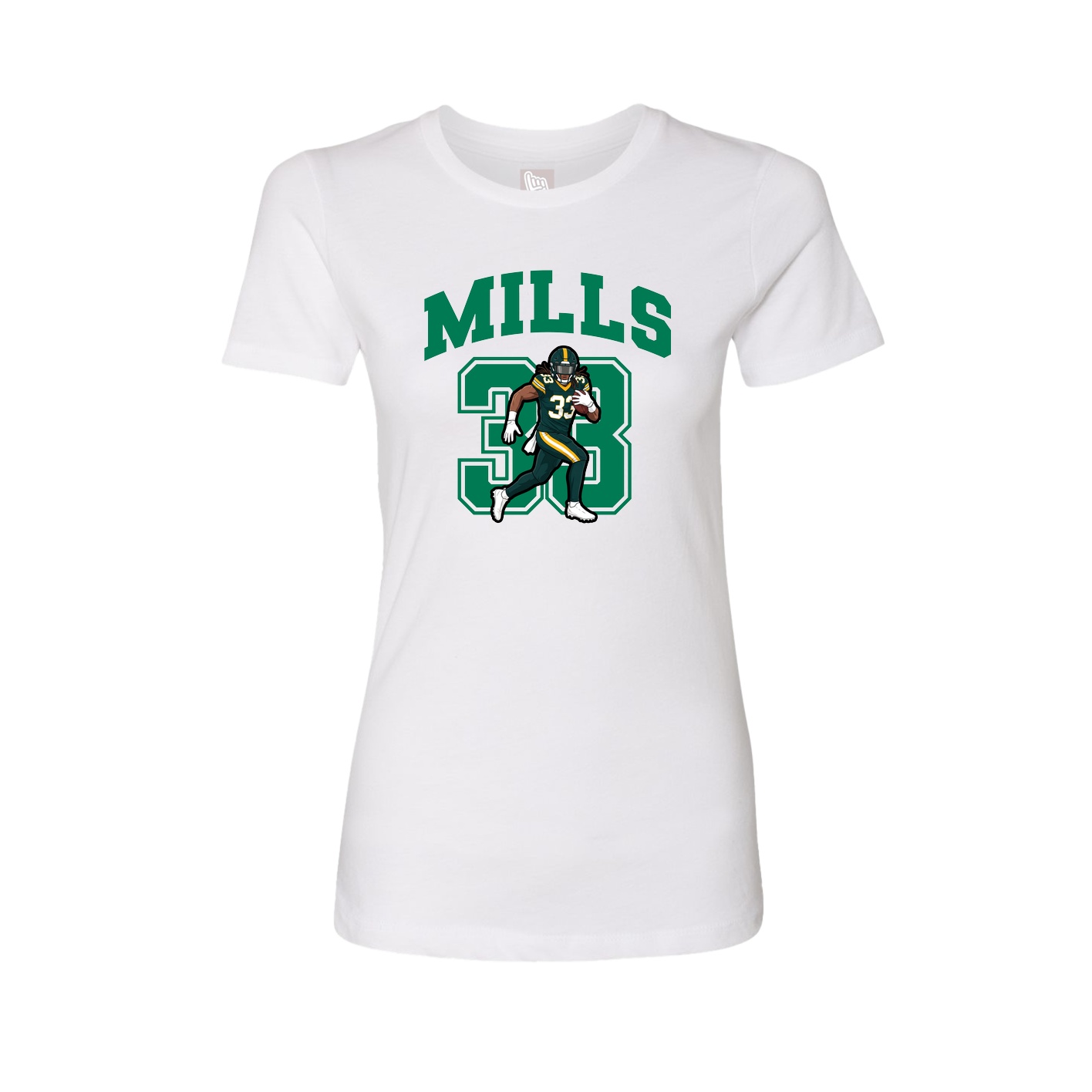 Fitted Women's Tee — Number in White