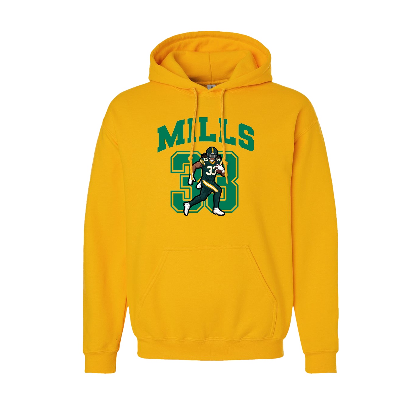 Youth Hoodie — Number in Gold