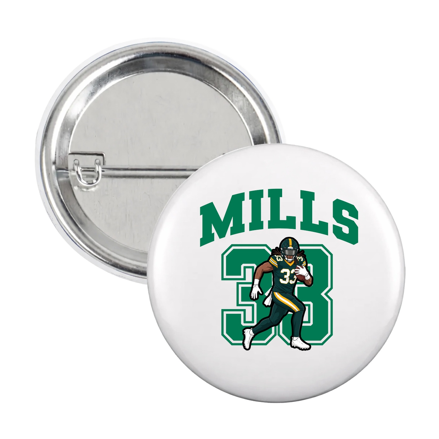 Game Day Button — Number in White