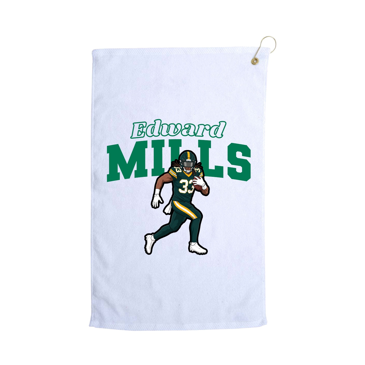 Golf Towel — Name Arch in White