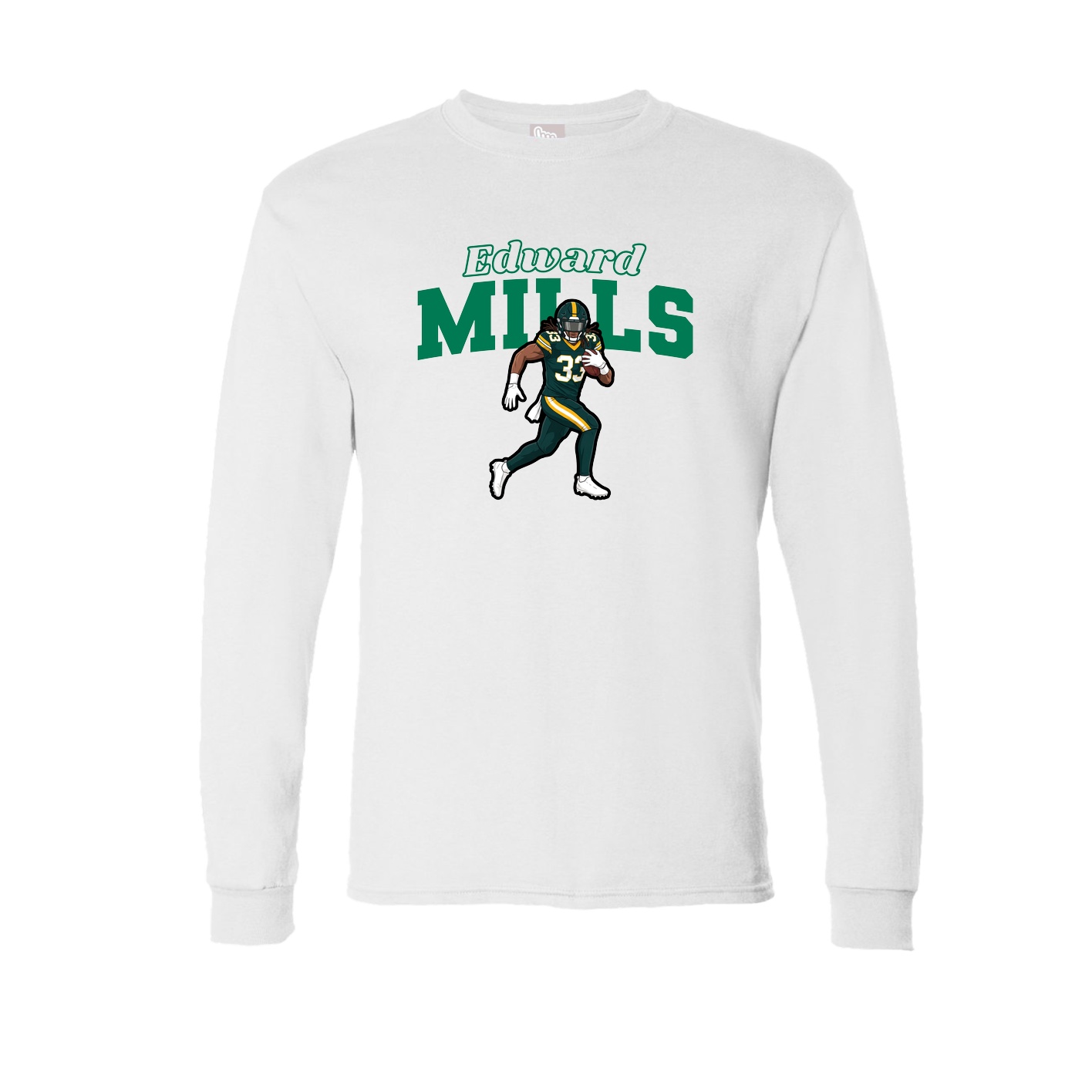 Long Sleeve Tee — Name Arch in White