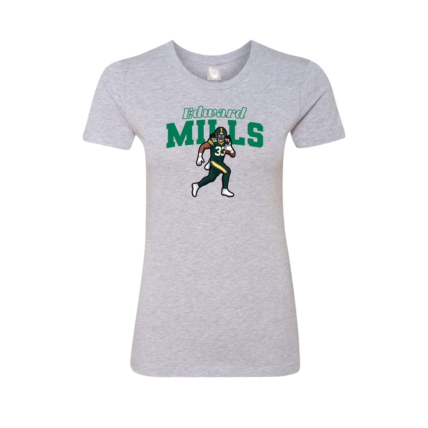 Fitted Women's Tee — Name Arch in Grey