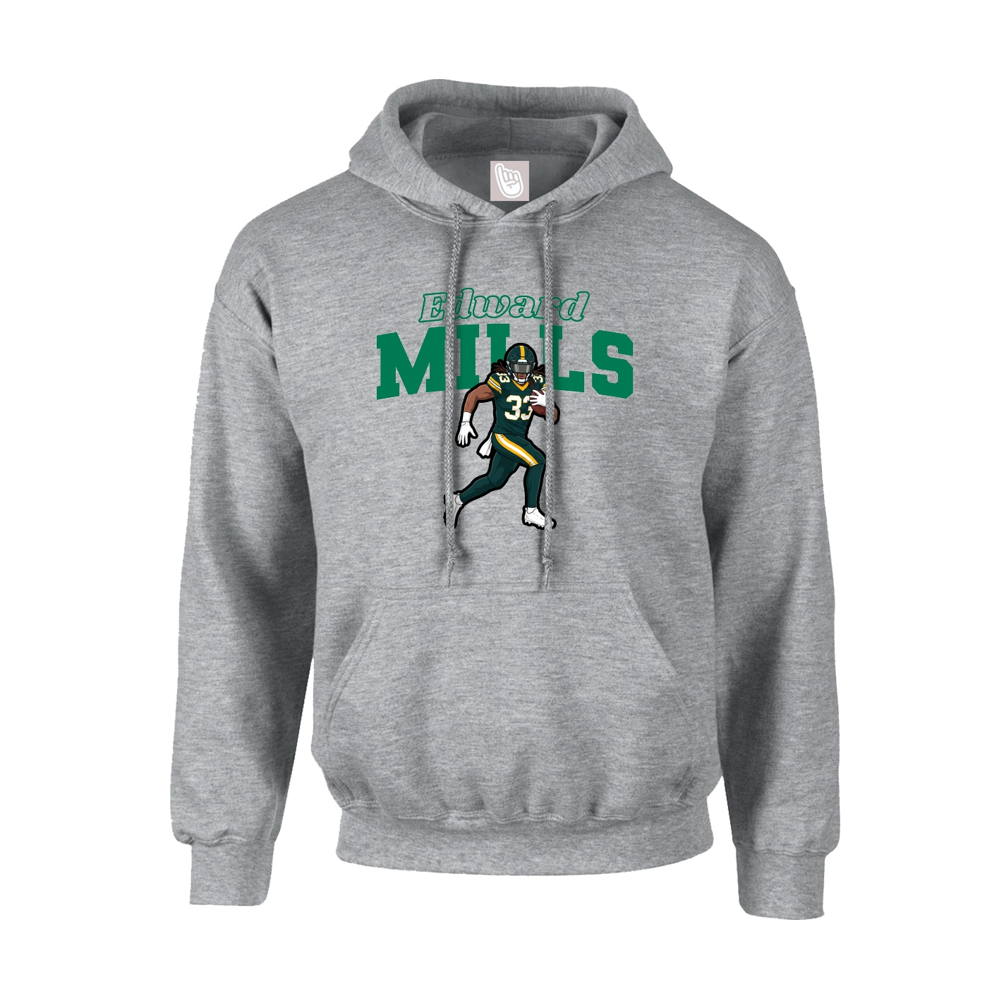 Hoodie — Name Arch in Grey