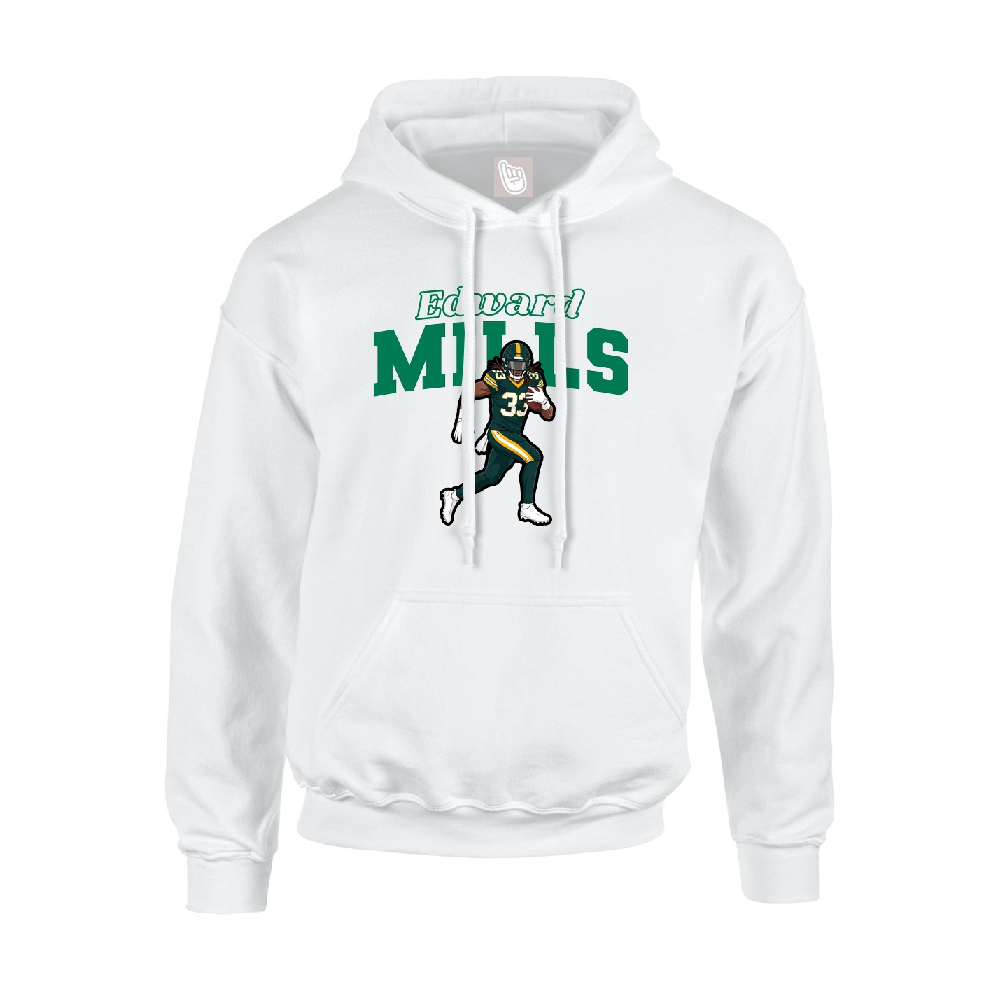 Youth Hoodie — Name Arch in White