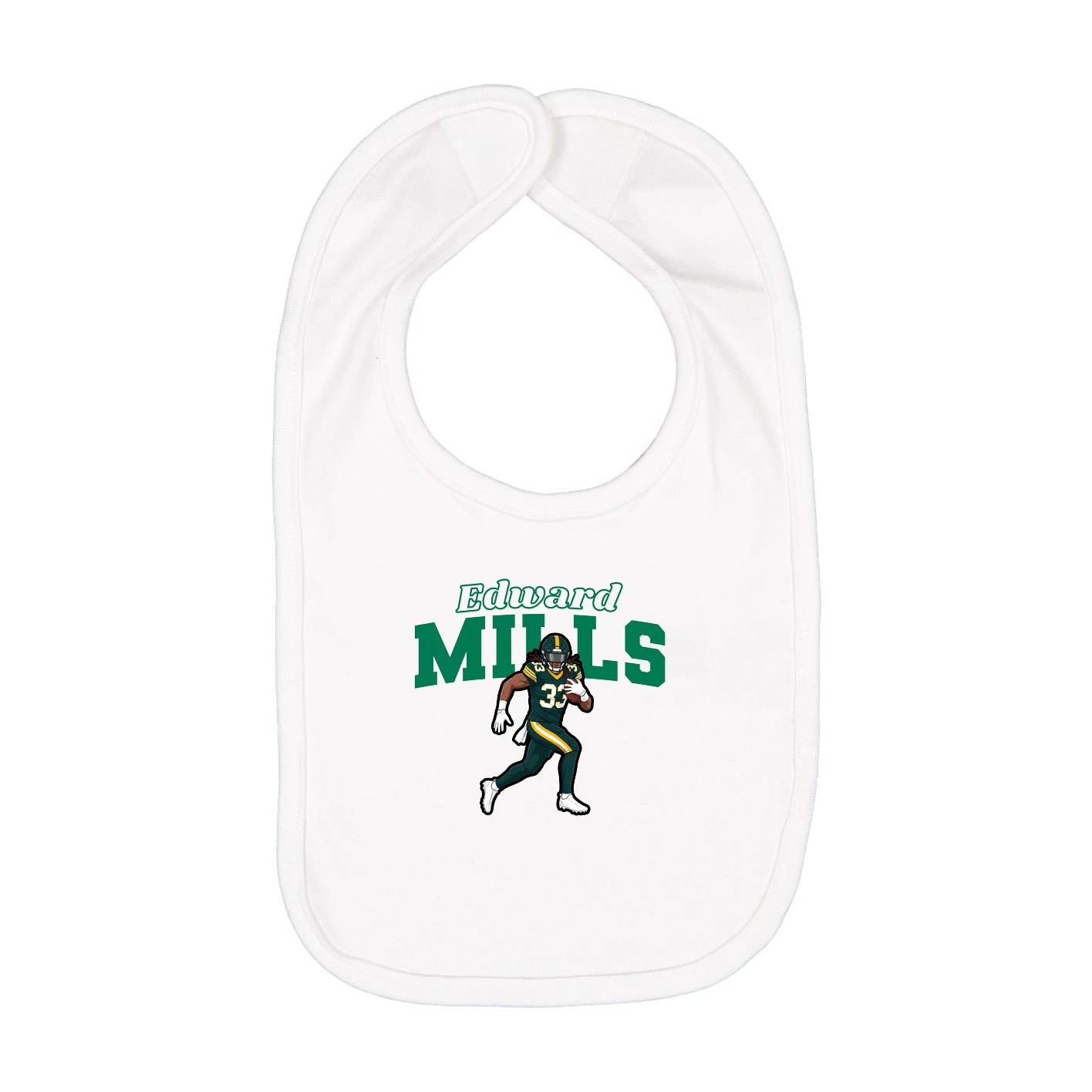 Infant Bib — Name Arch in White