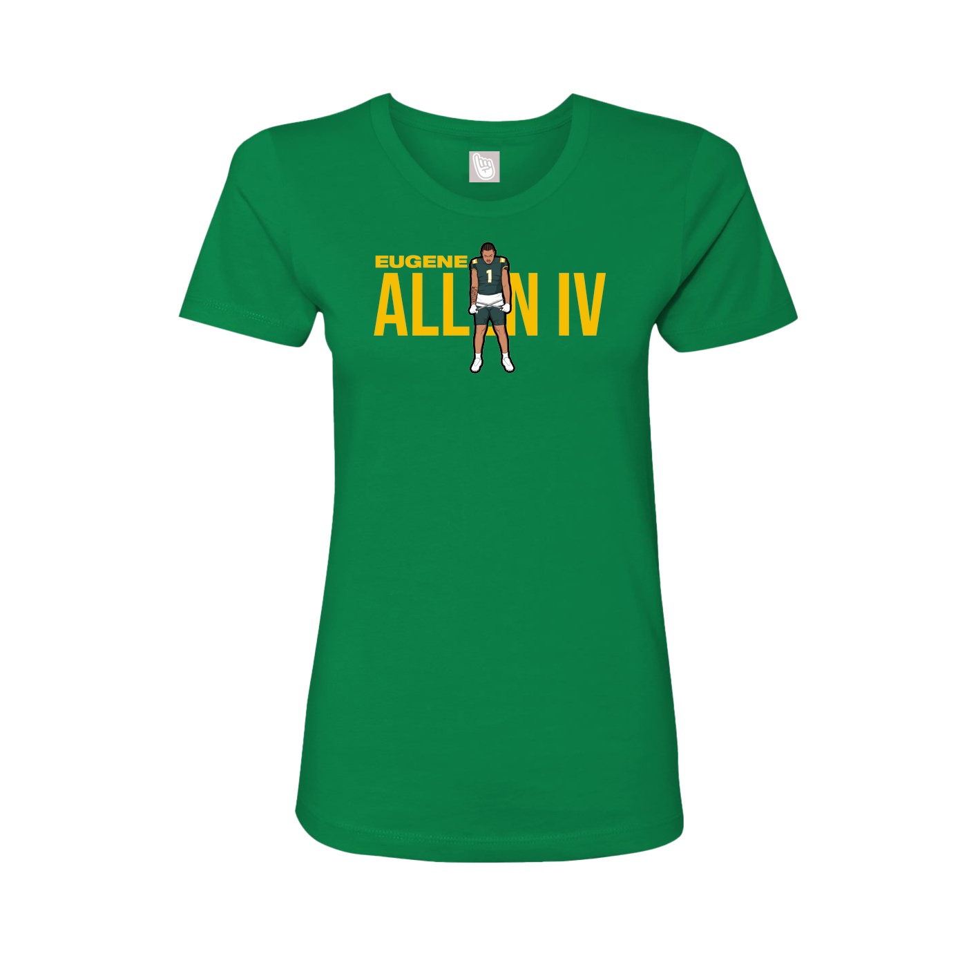 Fitted Women's Tee — Player Name in Green