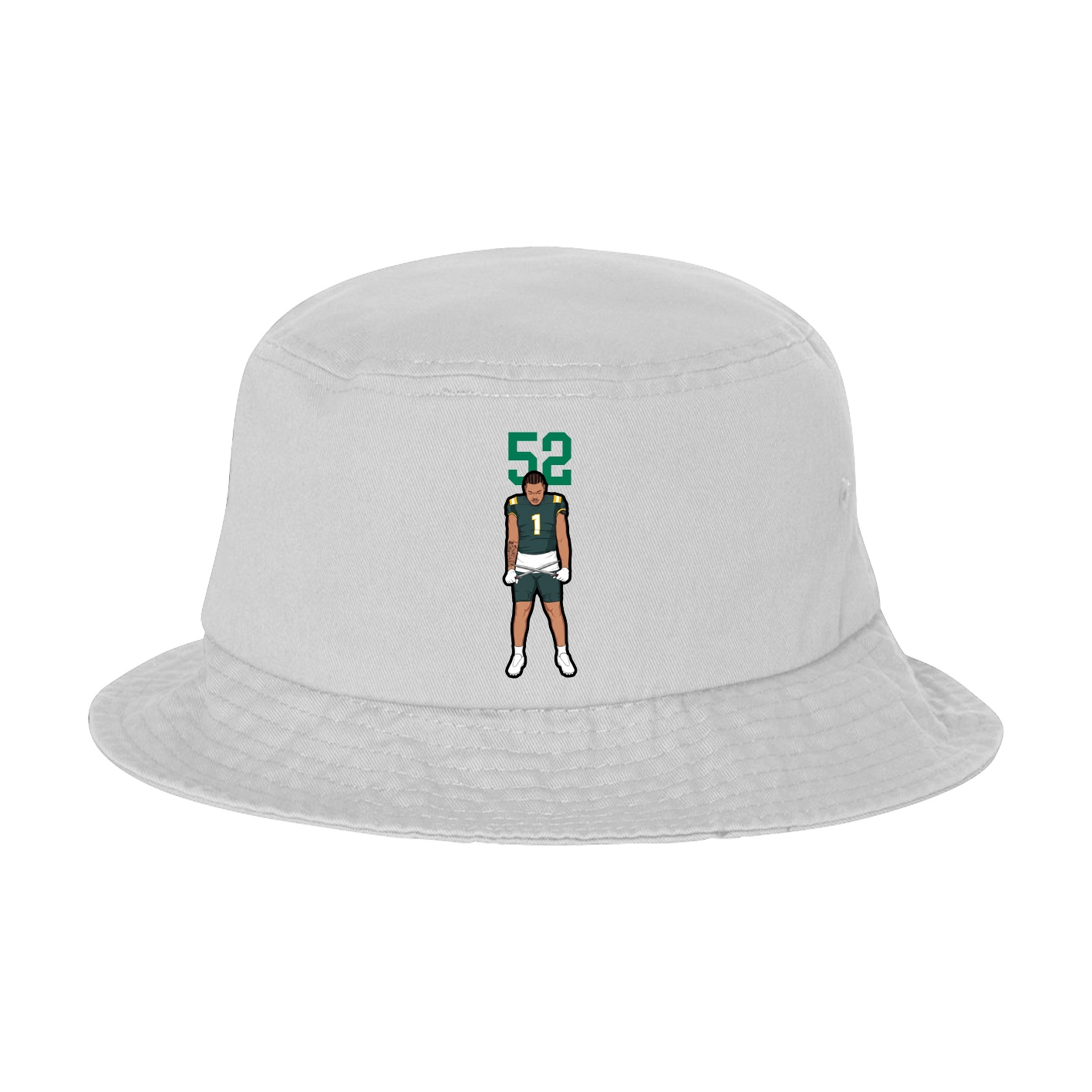 Bucket Cap — Number Top in White