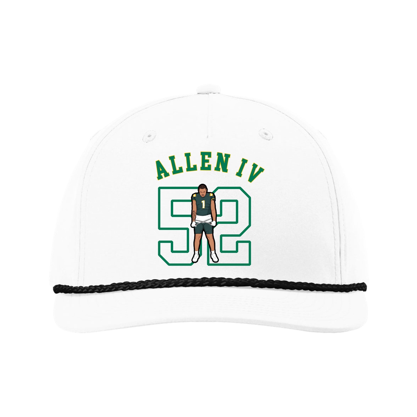 Five-Panel Classic Rope Cap — Shirsey Arch in White