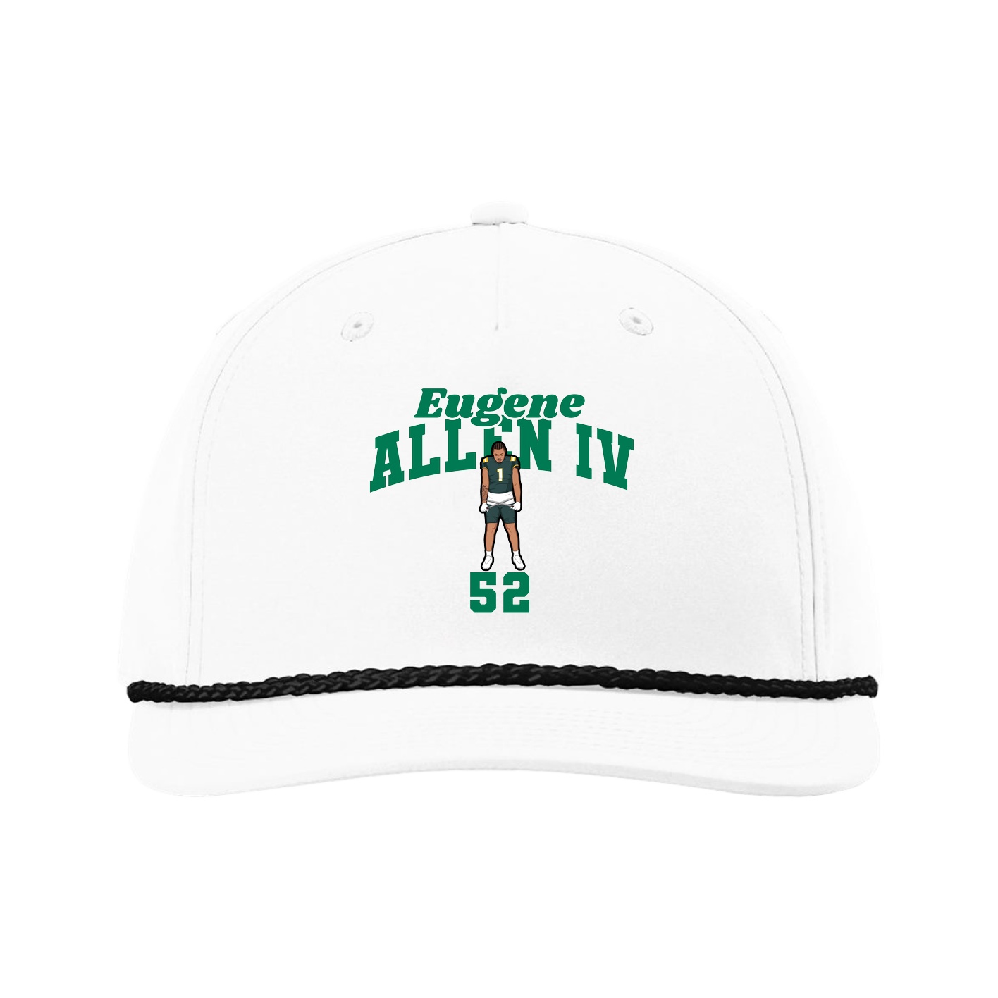 Five-Panel Classic Rope Cap — Signature Arch in White