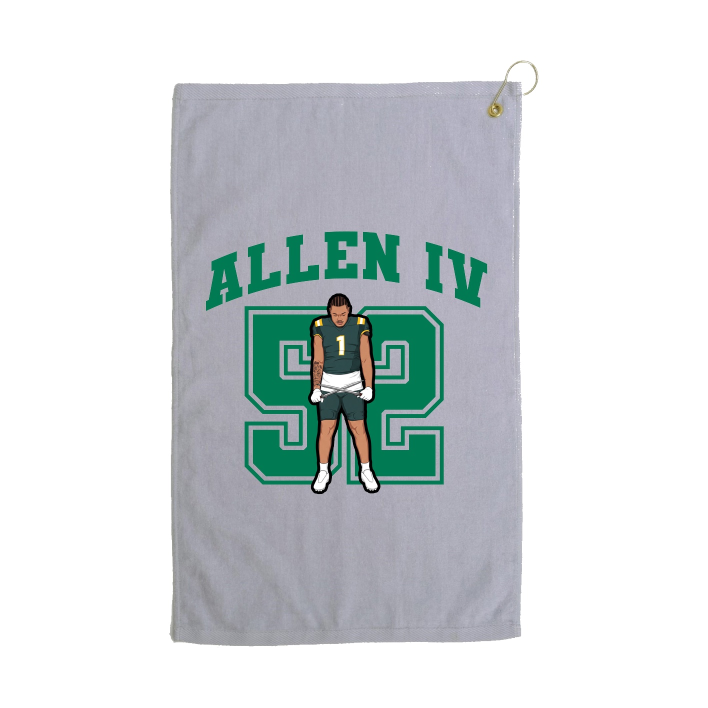 Golf Towel — Number in Grey
