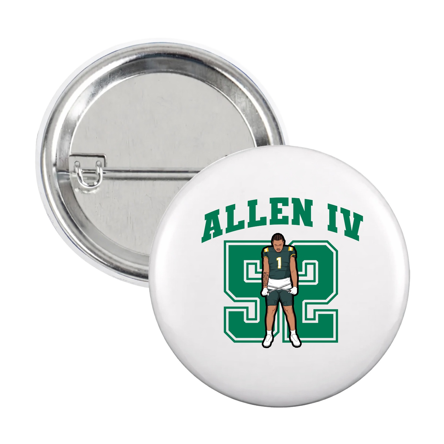 Game Day Button — Number in White