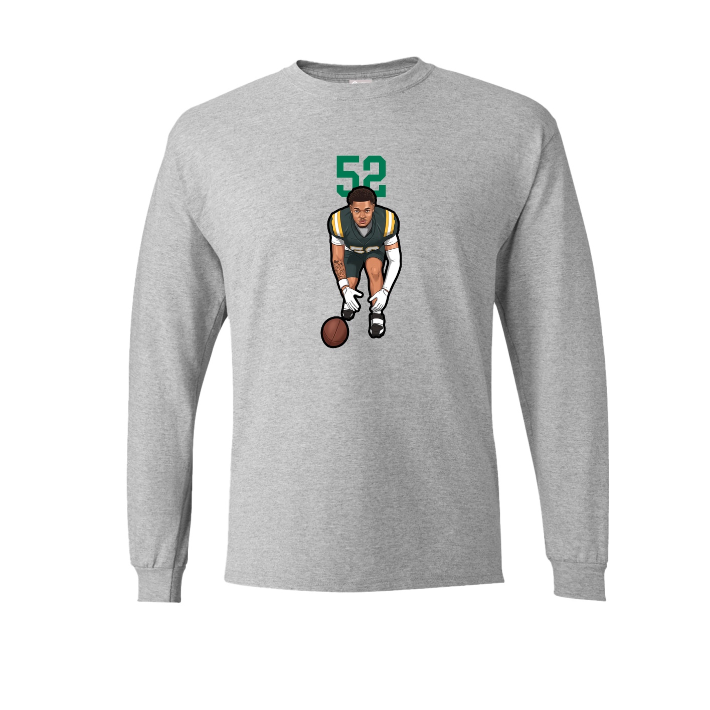 Long Sleeve Tee — Number Top in Grey