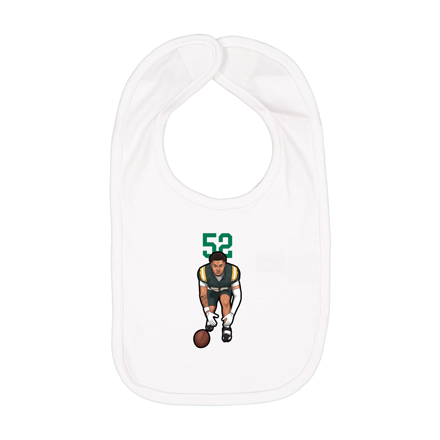 Infant Bib — Number Top in White