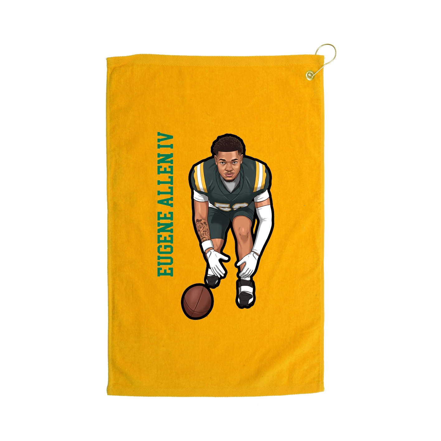Golf Towel — Name Vertical in Gold