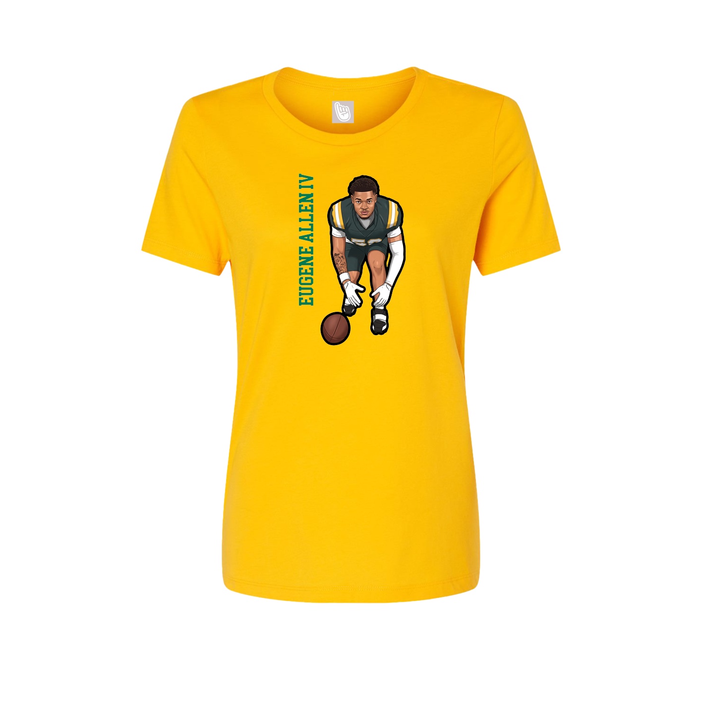 Fitted Women's Tee — Name Vertical in Gold