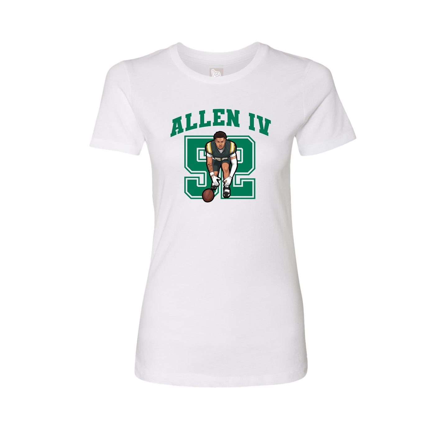 Fitted Women's Tee — Number in White