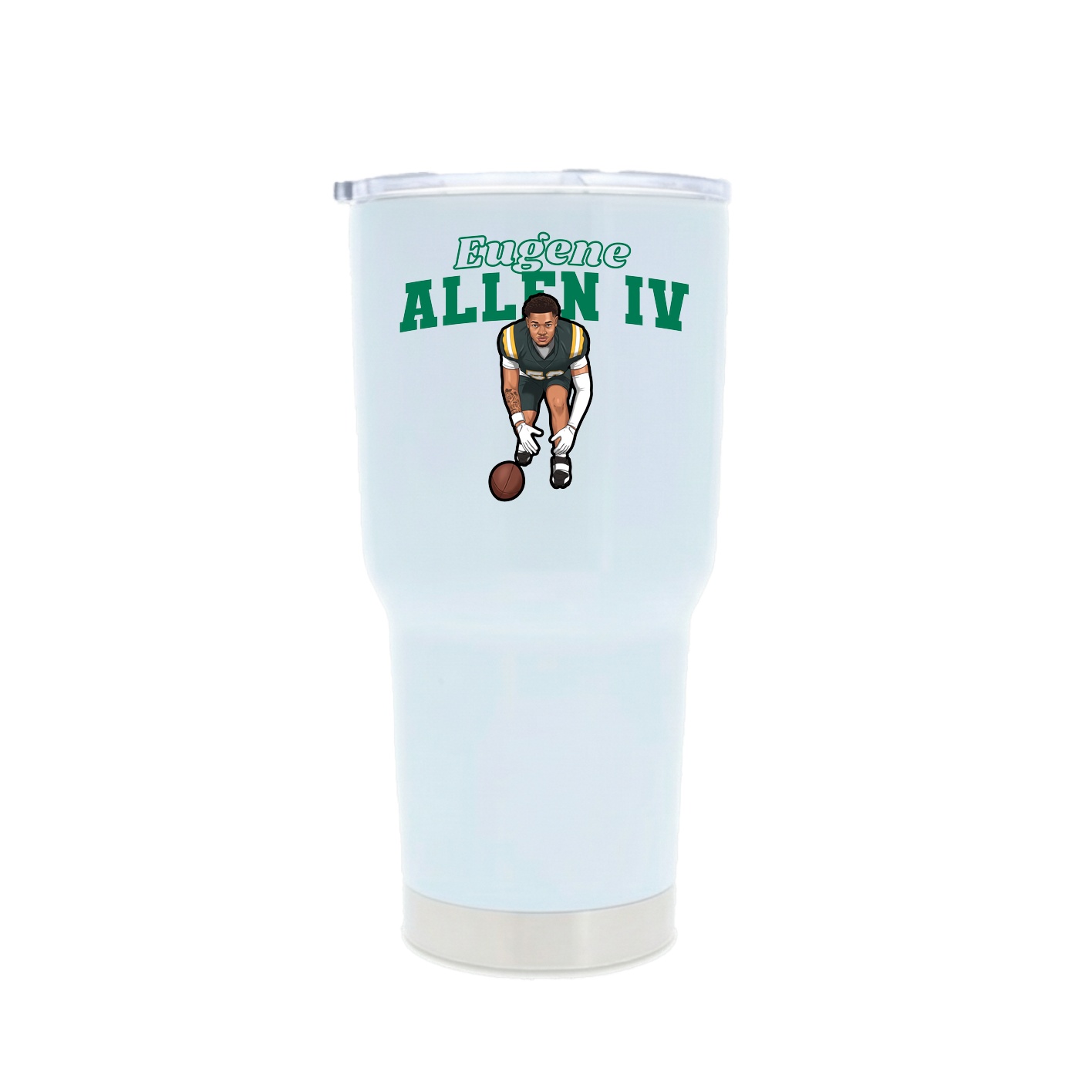 30oz Stainless Steel Tumbler — Name Arch in White