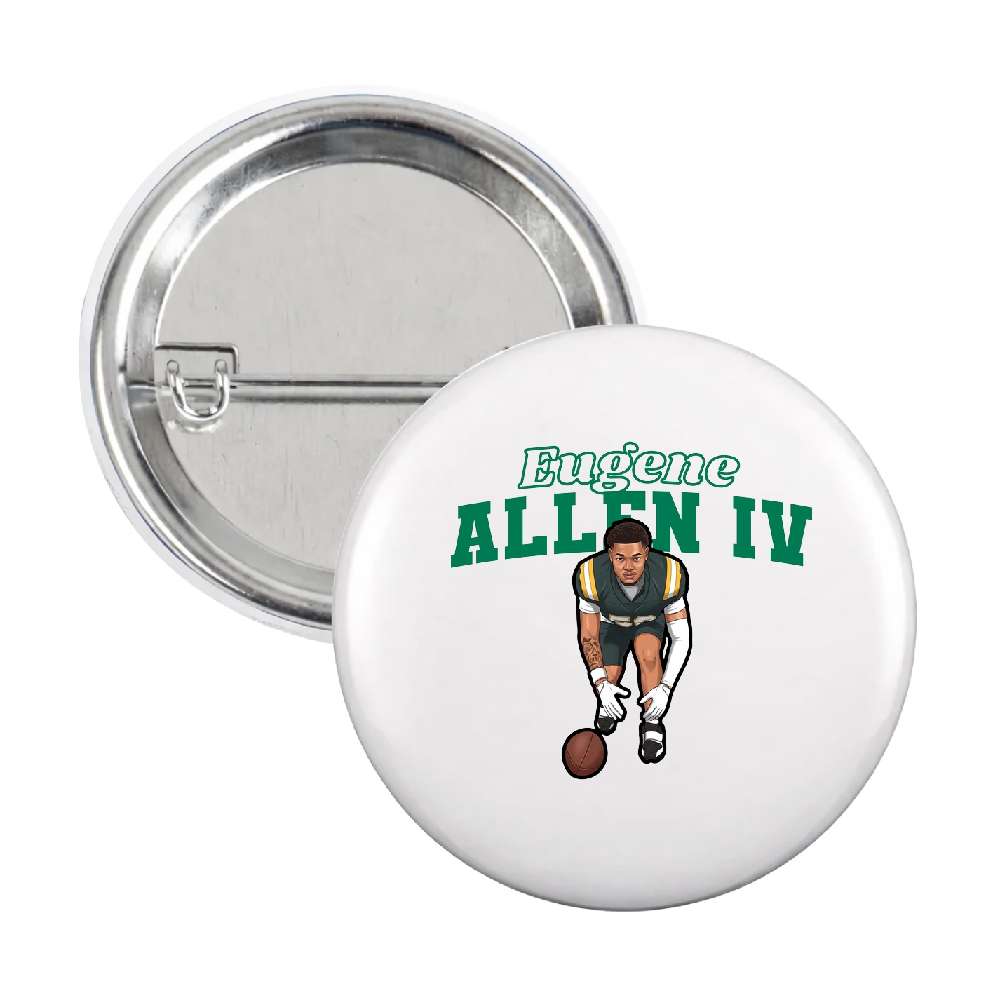 Game Day Button — Name Arch in White