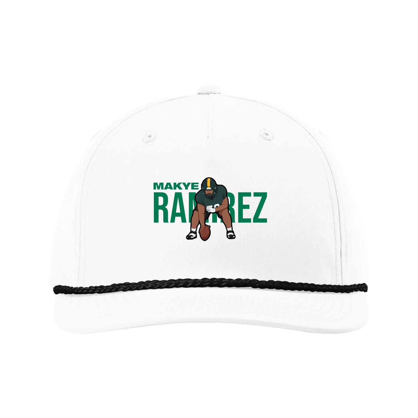Five-Panel Classic Rope Cap — Player Name in White