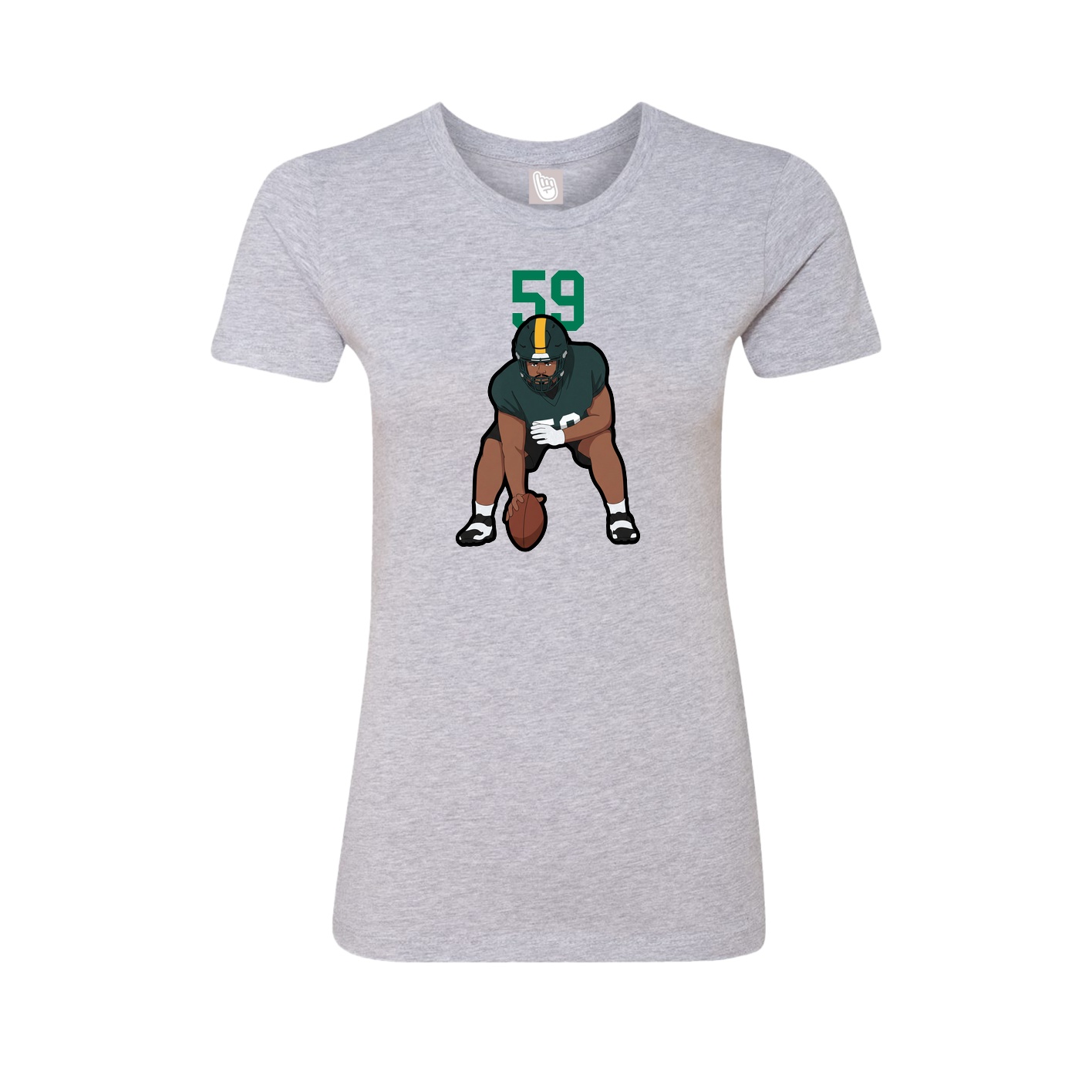 Fitted Women's Tee — Number Top in Grey