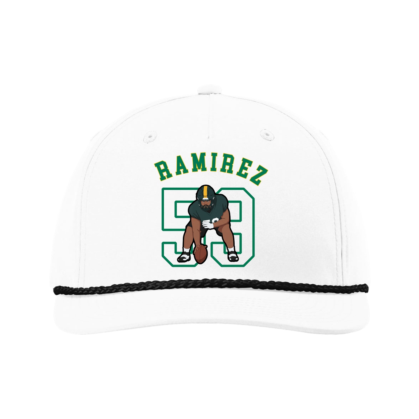 Five-Panel Classic Rope Cap — Shirsey Arch in White