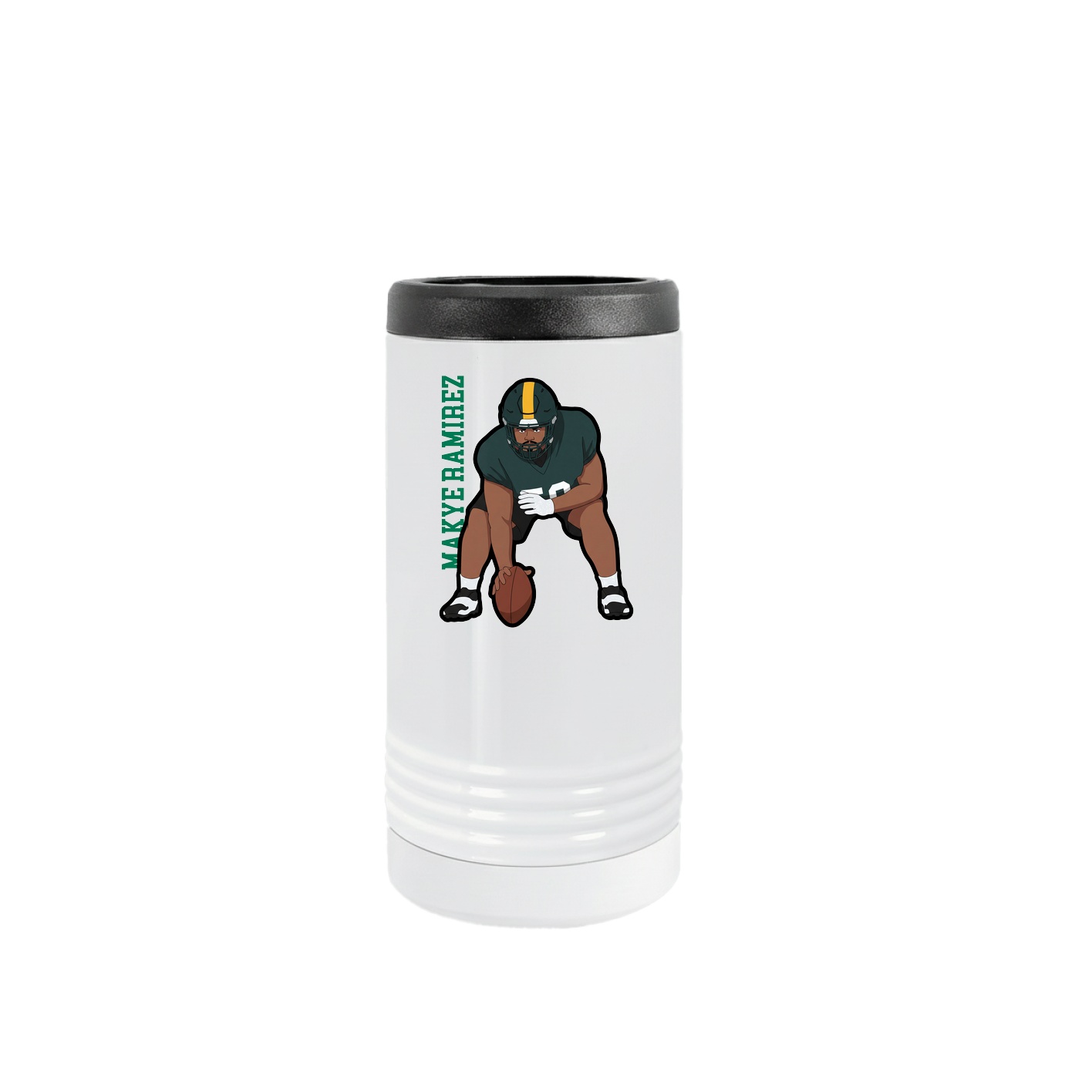 Slim Beverage Holder — Name Vertical in White