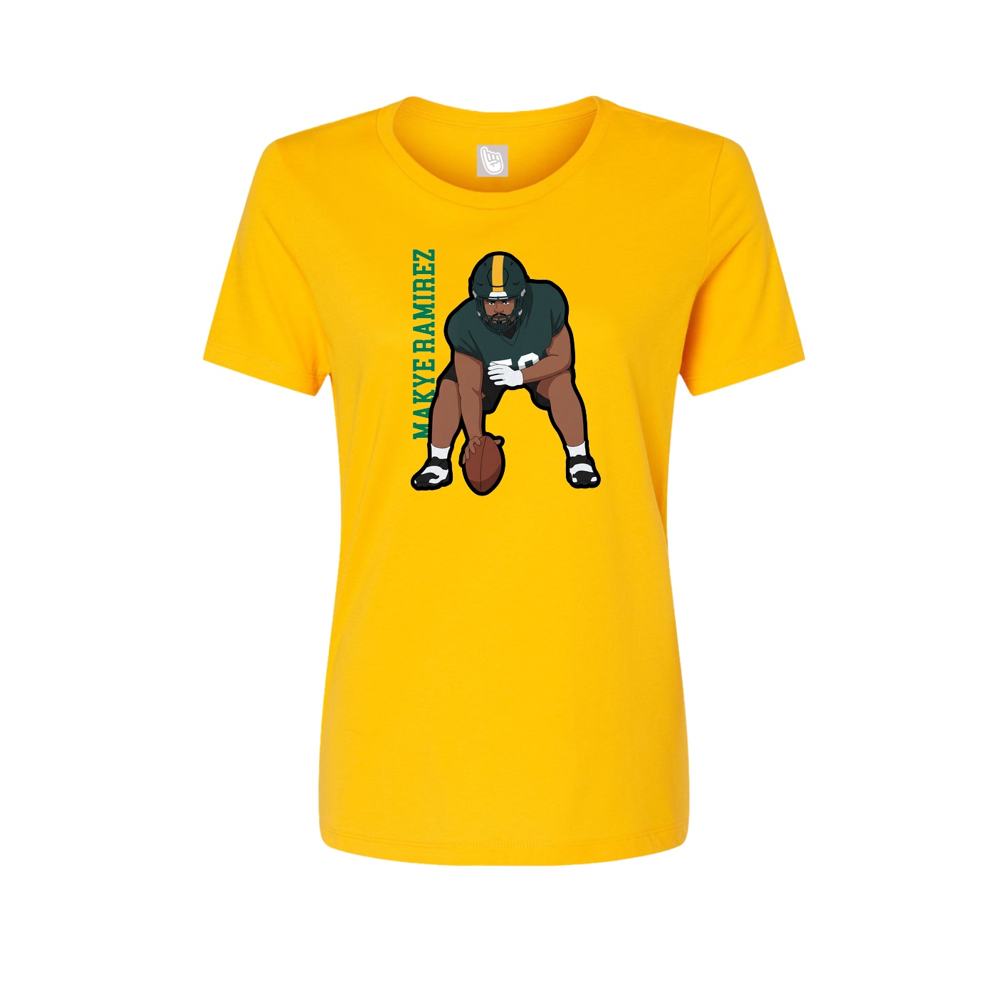 Fitted Women's Tee — Name Vertical in Gold
