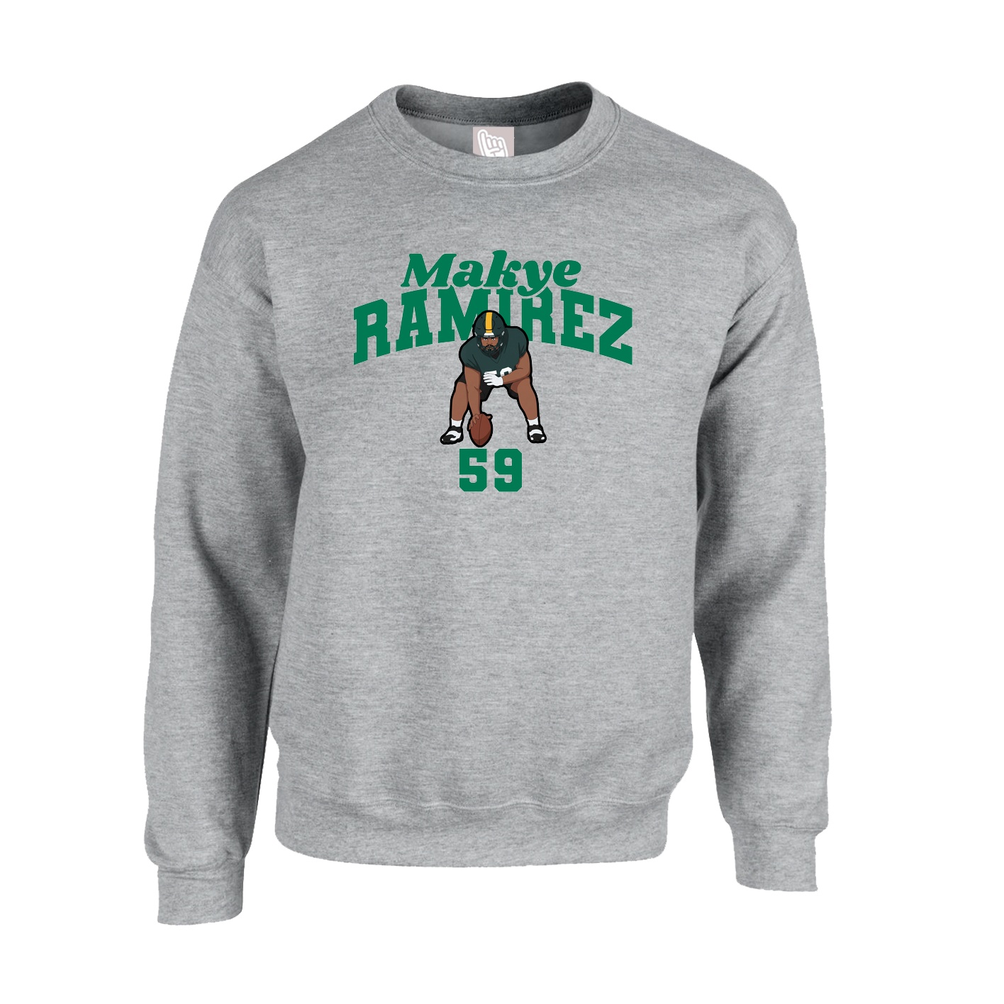 Fleece Crew — Signature Arch in Grey