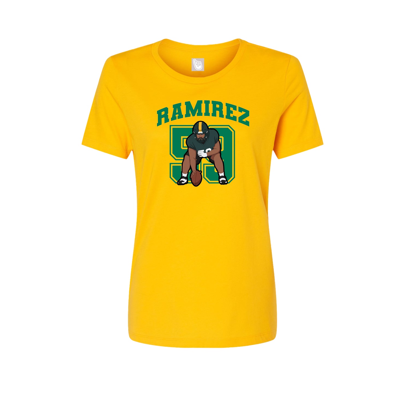 Fitted Women's Tee — Number in Gold
