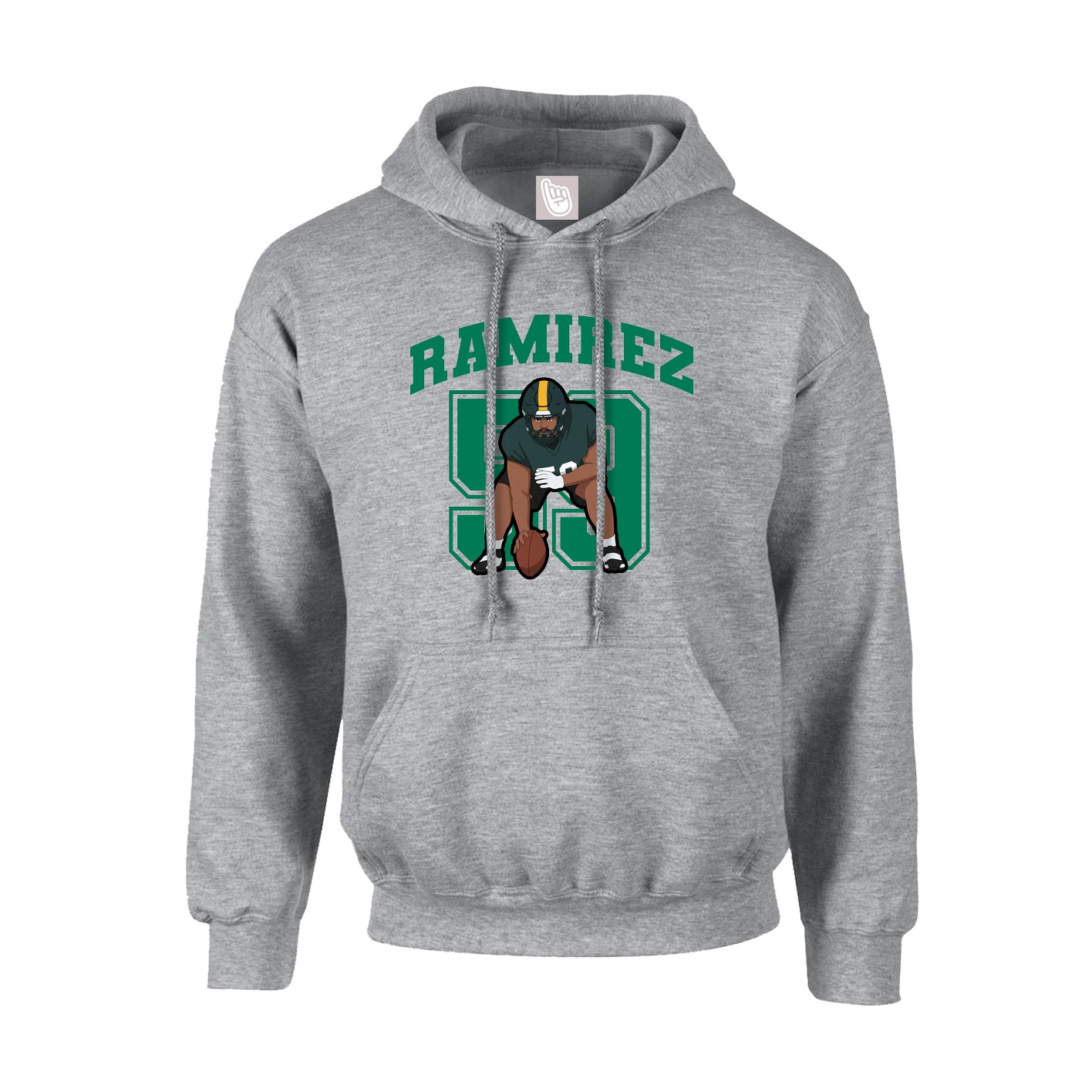 Youth Hoodie — Number in Grey