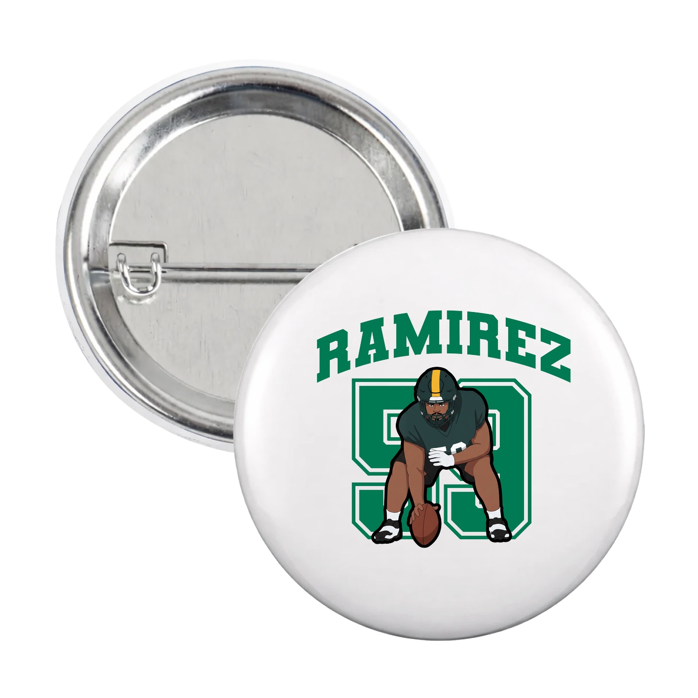 Game Day Button — Number in White