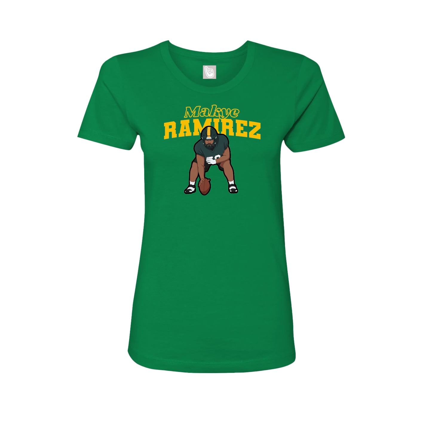 Fitted Women's Tee — Name Arch in Green