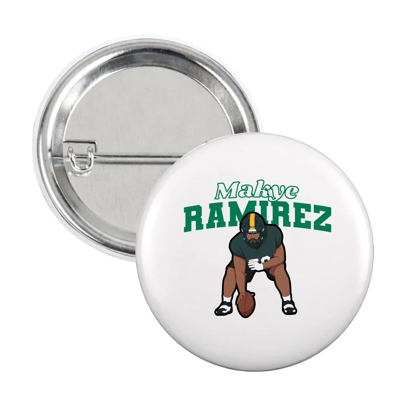 Game Day Button — Name Arch in White